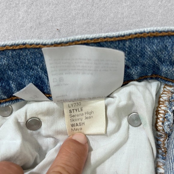 Reformation Jeans Women 26 Blue Serena High Skinny Maya Medium Wash Stretch Crop - Picture 7 of 13